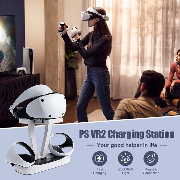 ONLY BASE🚨Charging Station for PS VR2, Kannino PS VR2 Controller Charging Dock - Picture 7 of 8
